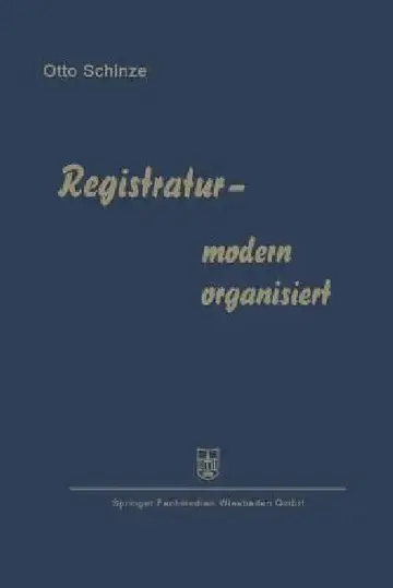 Cover of Registratur -- Modern Organisiert