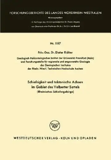 Cover of Schiefrigkeit Und Tektonische Achsen Im Gebiet Des Velberter Sattels (Rheinisches Schiefergebirge)