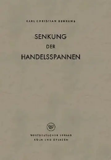 Cover of Senkung Der Handelsspannen