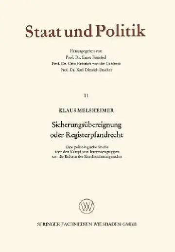 Cover of Sicherungsübereignung Oder Registerpfandrecht