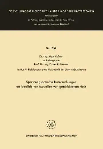Cover of Spannungsoptische Untersuchungen an Idealisierten Modellen Von Geschichtetem Holz