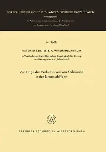 Cover of Zur Frage Der Verhütbarkeit Von Kollisionen in Der Binnenschiffahrt