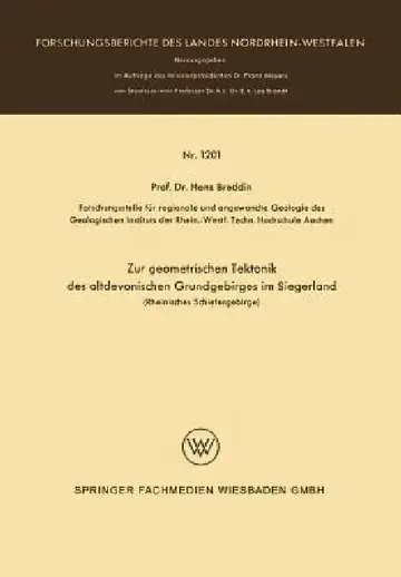 Cover of Zur Geometrischen Tektonik Des Altdevonischen Grundgebirges Im Siegerland