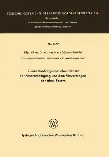 Cover of Zusammenhänge Zwischen Der Art Der Faserschädigung Und Dem Filzvermögen Tierischer Fasern