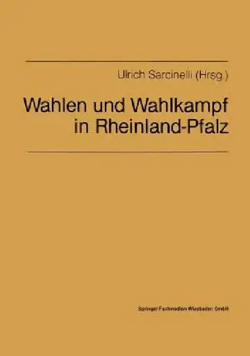 Cover of Wahlen Und Wahlkampf in Rheinland-Pfalz