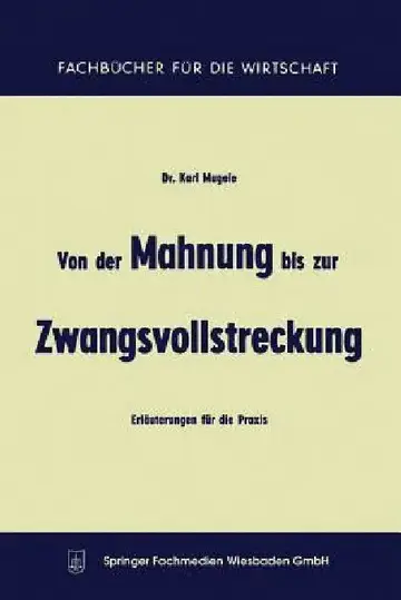 Cover of Von Der Mahnung Bis Zur Zwangsvollstreckung