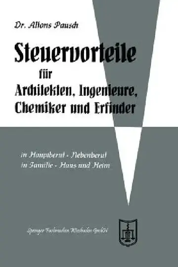 Cover of Steuervorteile Für Architekten, Ingenieure, Chemiker Und Erfinder