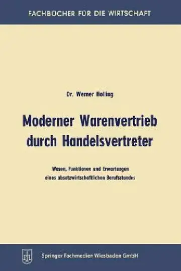Cover of Moderner Warenvertrieb Durch Handelsvertreter
