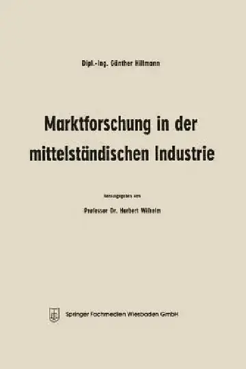 Cover of Marktforschung in Der Mittelständischen Industrie