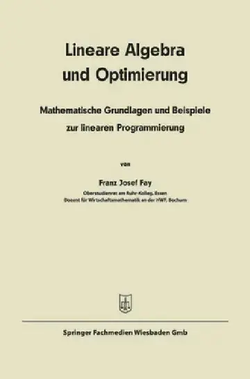 Cover of Lineare Algebra und lineare Optimierung