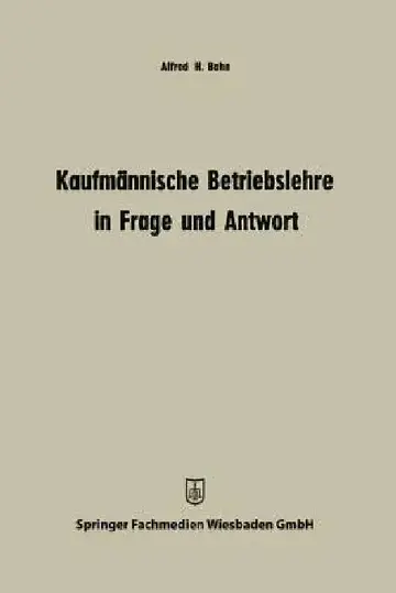 Cover of Kaufmännische Betriebslehre in Frage Und Antwort