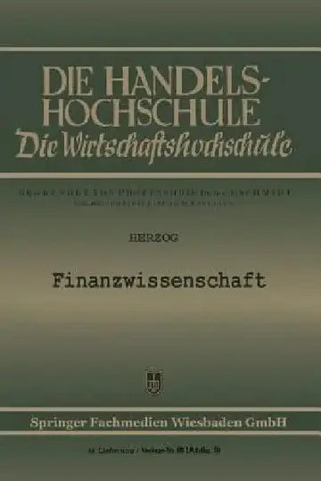 Cover of Finanzwissenschaft