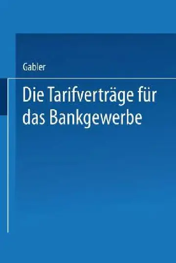 Cover of Die Tarifverträge Für Das Bankgewerbe