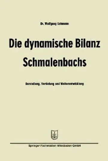 Cover of Die Dynamische Bilanz Schmalenbachs