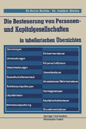 Cover of Die Besteuerung Von Personen- Und Kapitalgesellschaften
