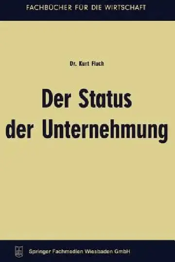 Cover of Der Status Der Unternehmung