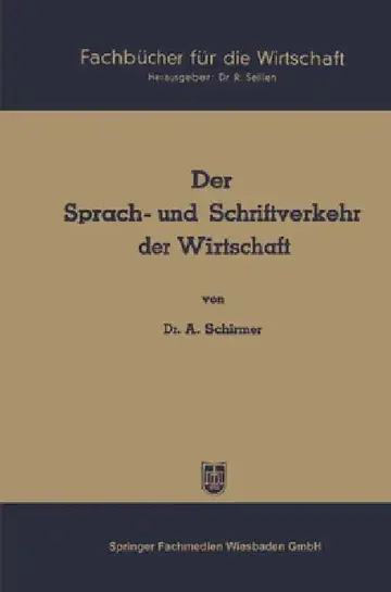 Cover of Der Sprach- und Schriftverkehr der Wirtschaft
