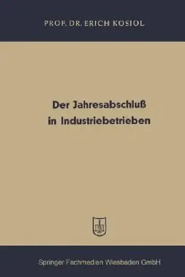Cover of Der Jahresabschluß in Industriebetrieben