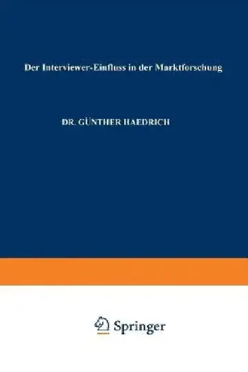 Cover of Der Interviewer-Einfluß in Der Marktforschung