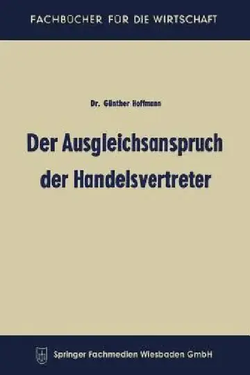 Cover of Der Ausgleichsanspruch Der Handelsvertreter