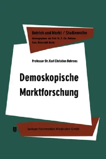 Cover of Demoskopische Marktforschung