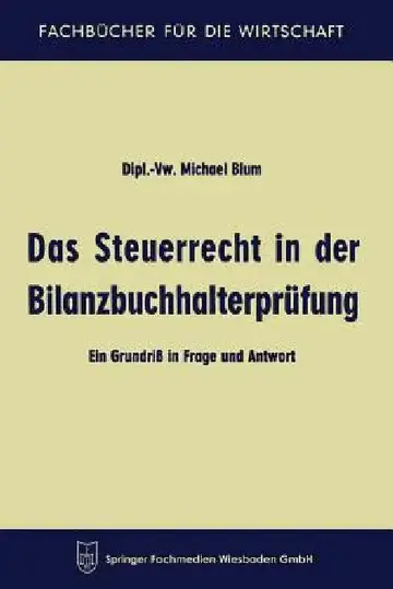Cover of Das Steuerrecht in Der Bilanzbuchhalterprüfung