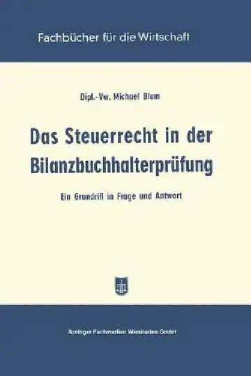 Cover of Das Steuerrecht in Der Bilanzbuchhalterprüfung