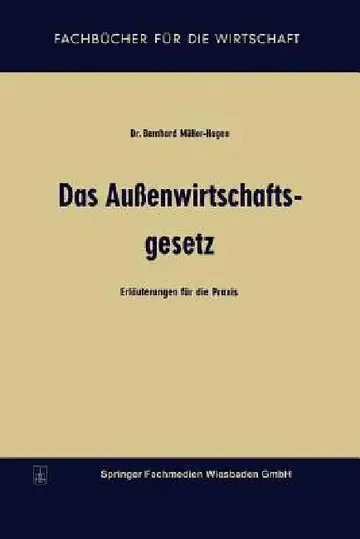Cover of Das Außenwirtschaftsgesetz