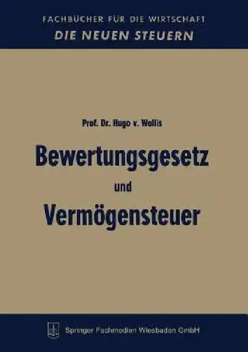 Cover of Bewertungsgesetz Und Vermögensteuer