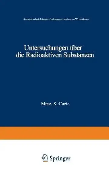 Cover of Untersuchungen Über Die Radioaktiven Substanzen
