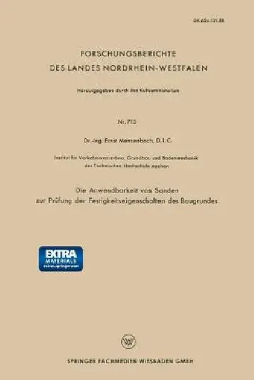 Cover of Die Anwendbarkeit Von Sonden Zur Prüfung Der Festigkeitseigenschaften Des Baugrundes