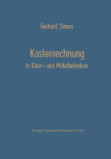 Cover of Kostenrechnung in Klein- Und Mittelbetrieben