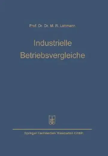 Cover of Industrielle Betriebsvergleiche
