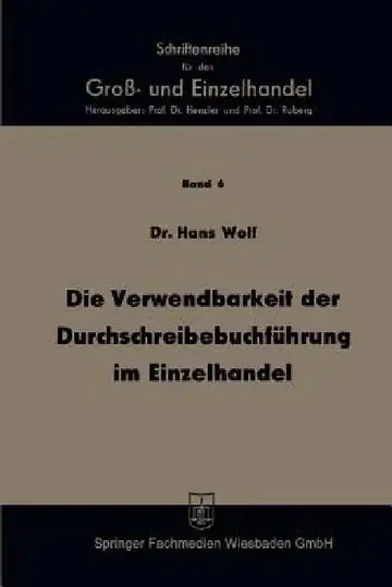 Cover of Die Verwendbarkeit Der Durchschreibebuchführung Im Einzelhandel