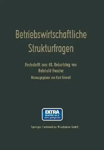 Cover of Betriebswirtschaftliche Strukturfragen