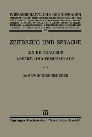 Cover of Zeitbezug Und Sprache