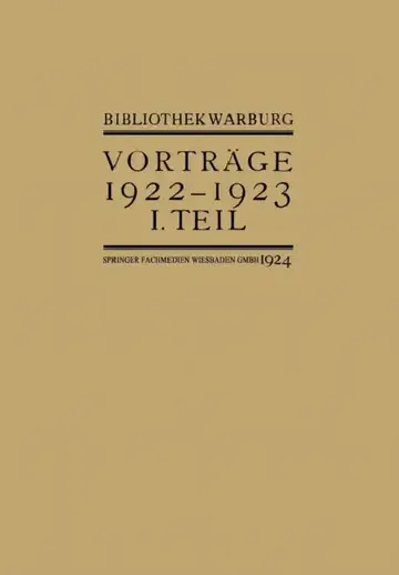 Cover of Vorträge Der Bibliothek Warburg