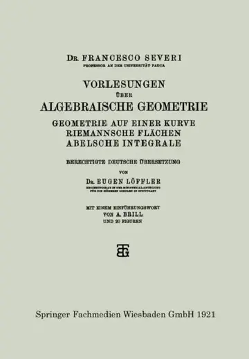 Cover of Vorlesungen Über Algebraische Geometrie