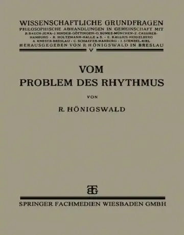 Cover of Vom Problem Des Rhythmus