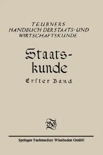 Cover of Staats-Kunde