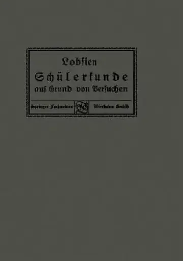 Cover of Schülerkunde Auf Grund Von Versuchen