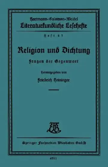 Cover of Religion Und Dichtung