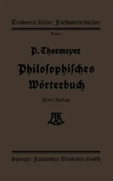 Cover of Philosophisches Wörterbuch