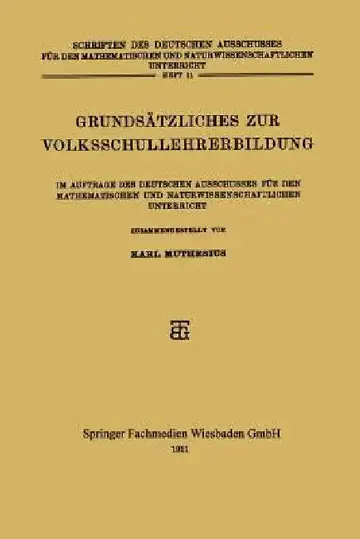 Cover of Grundsätzliches Zur Volksschullehrerbildung