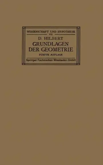 Cover of Grundlagen Der Geometrie