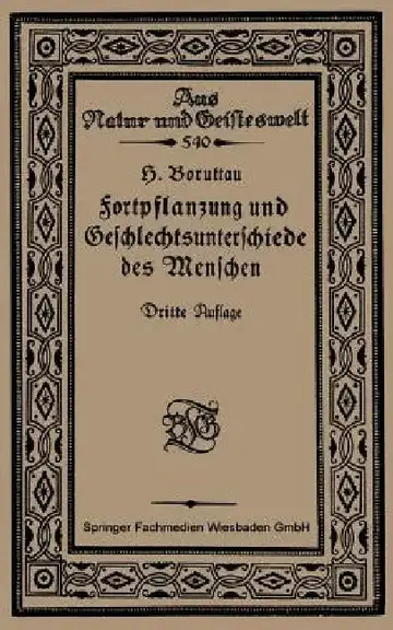 Cover of Fortpflanzung Und Geschlechtsunterschiede Des Menschen