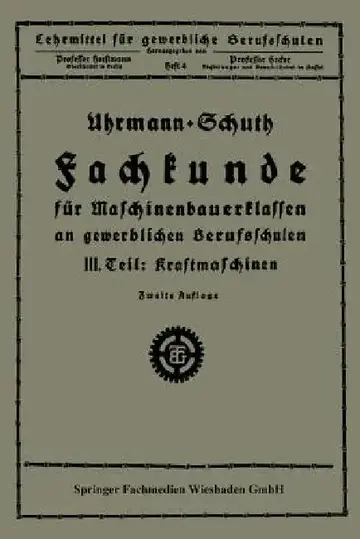 Cover of Fachkunde Für Maschinenbauerklassen an Gewerblichen Berufsschulen