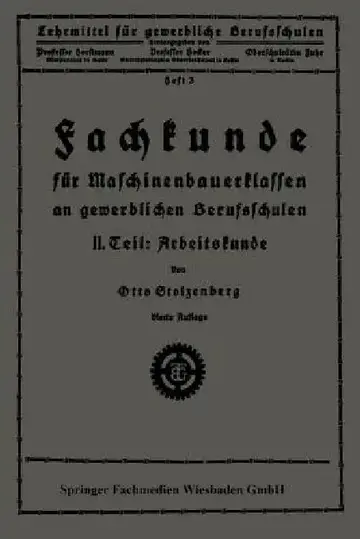 Cover of Fachkunde Für Maschinenbauerklassen an Gewerblichen Berufsschulen