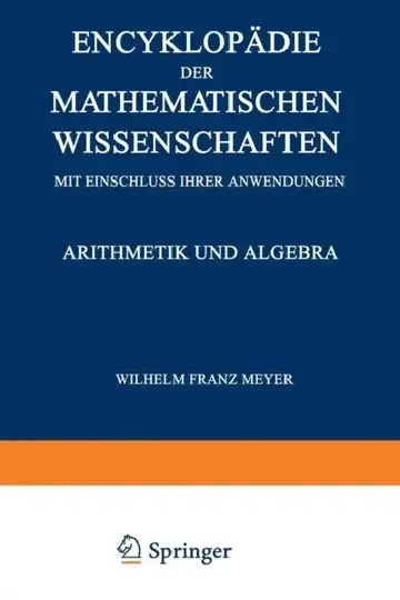 Cover of Encyklopädie Der Mathematischen Wissenschaften Mit Einschluss Ihrer Anwendungen