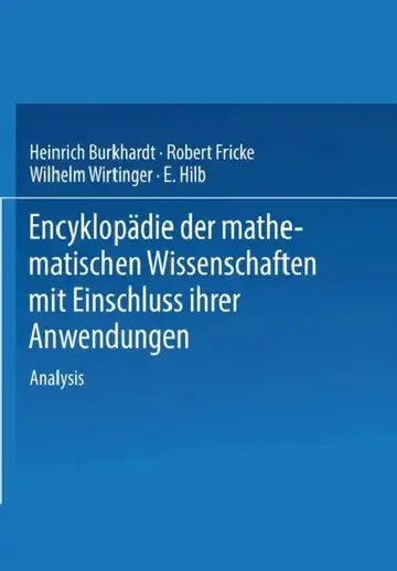 Cover of Encyklopädie Der Mathematischen Wissenschaften Mit Einschluss Ihrer Anwendungen